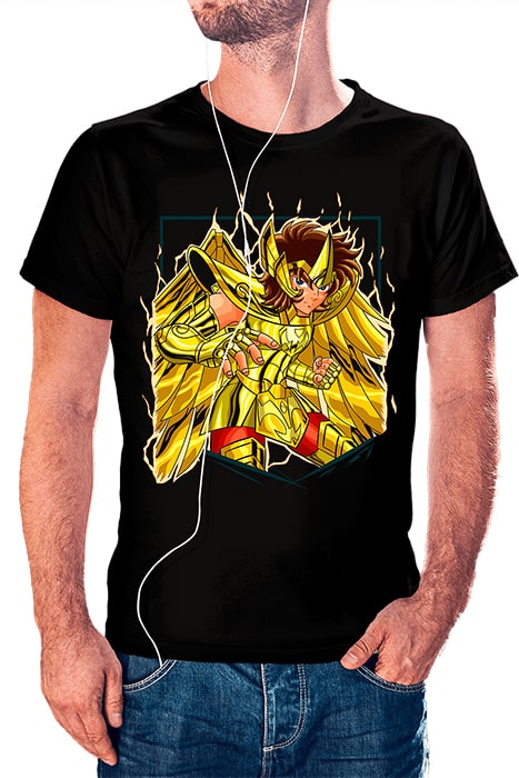 Aioros de Sagitario con marco recto y efecto de poder