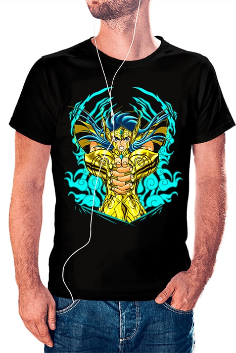 Camus de Acuario con fondo y líneas de sketch