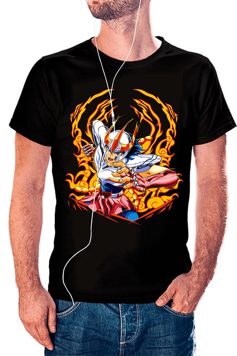 Ikki de Fénix con fondo y líneas de sketch