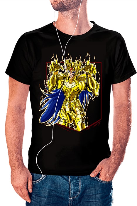 Saga de Geminis con marco recto y efecto de poder